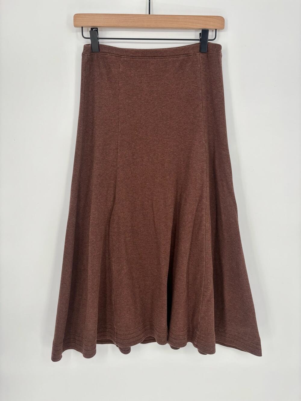 Peruvian Connection Brown 100% Pima Cotton Midi Skirt Size XS